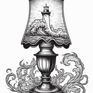 Lighthouse Lamp Coloring Book Page Guided By Rawburtz