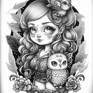 Nocturnal Beauty Coloring Book Page Guided By Rawburtz