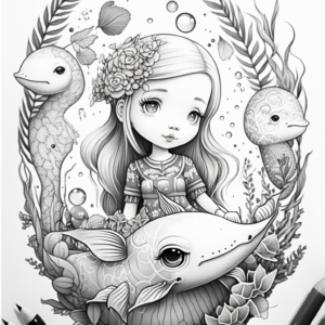 The Oceanz Melody Coloring Book Page Guided By Rawburtz