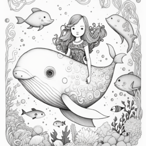 Whale of a Tale Coloring Book Page Guided By Rawburtz